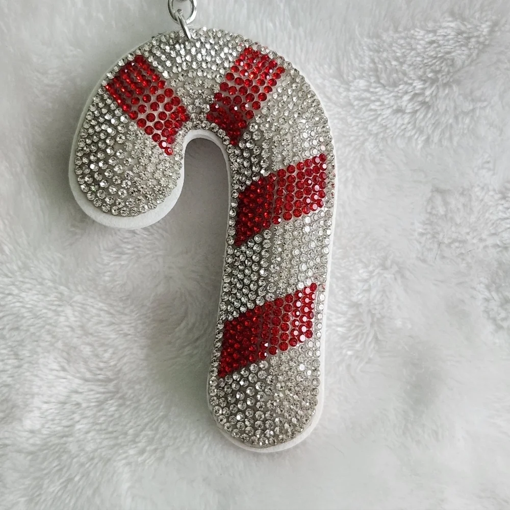 Christmas Tree, Reindeer, and Candy Cane Festive Keychain Set Bag Charm